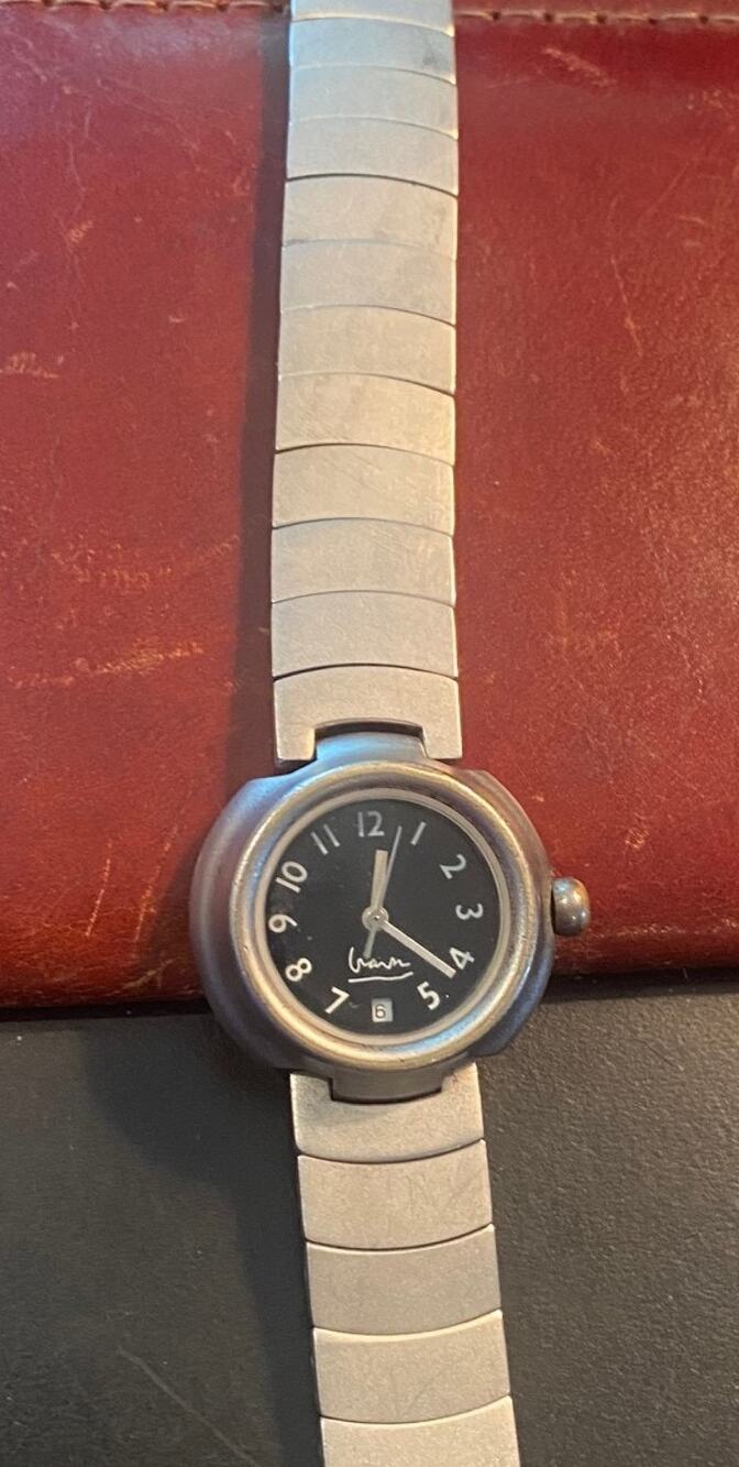 Women's 28mm Brushed Metal Tone Watch, Deep Case, Heavy Solid Band